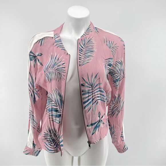 BB Dakota x Steve Madden Palm Before A Storm Pink Blossom Bomber Jacket Small - Picture 4 of 17